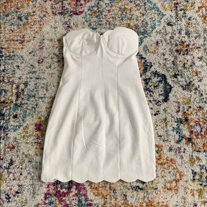 LWD .Strapless white mini dress